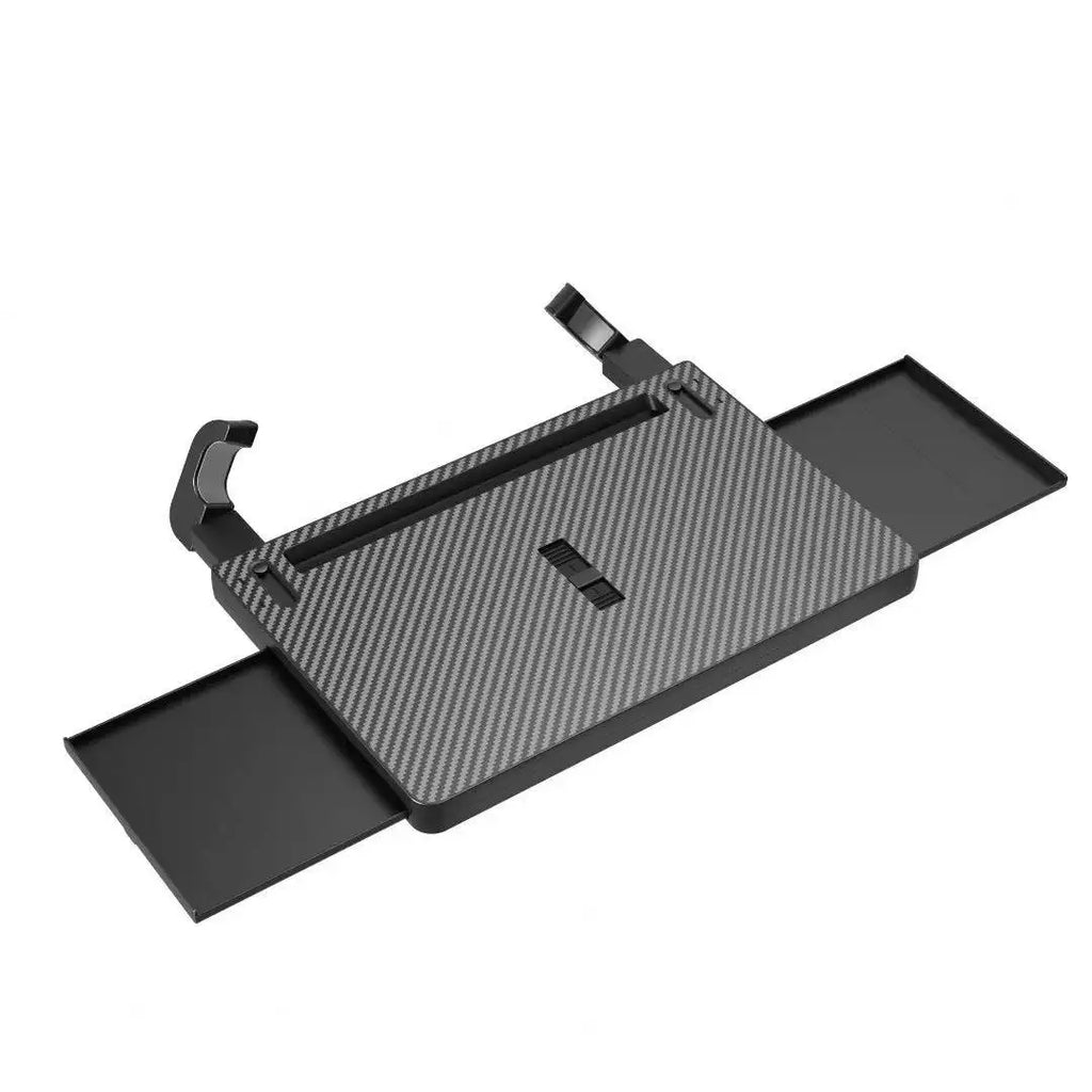 Carbon Fiber Design Auto Steering Wheel Tray Multipurpose Adjustable Car Table with Drawer and Anti-Slip Protective Adhesive