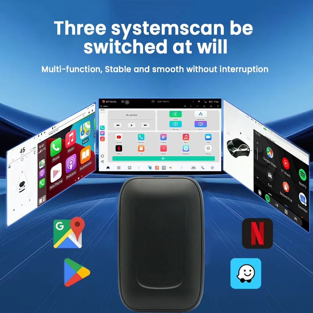 PLAYAIBOX CarPlay Ai Box Wireless CarPlay Android TV Box Android 10 System Built in Youtube Netflix For Tesla Model 3 Model Y X