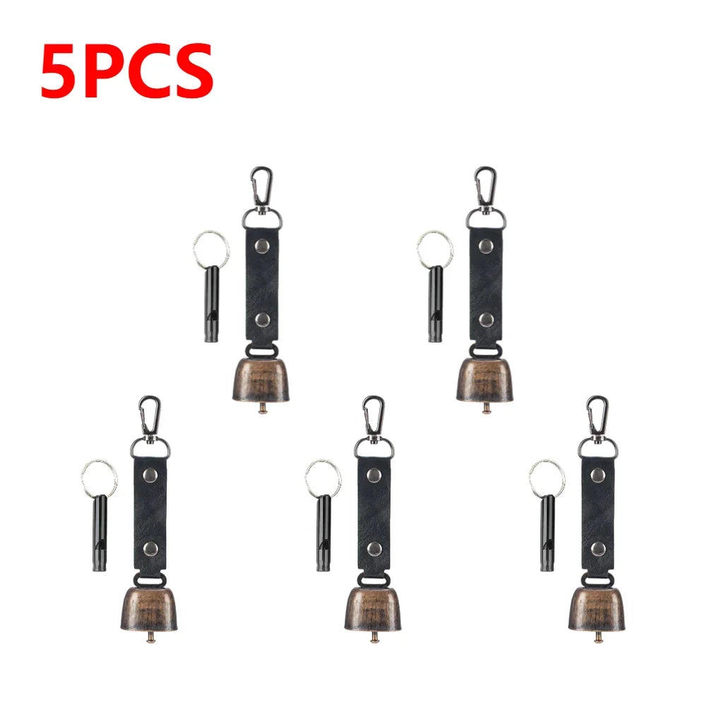 1-5PCS Loud Bear Bell with Emergency Whistle Set with Magnetic Silencer Bear Repelling Bell Hanging Bear Bell for Bear Deterrent