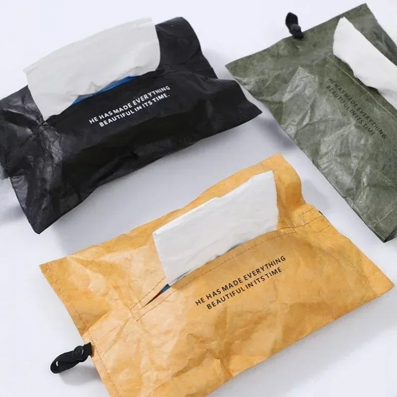 2026 Creative Tissue Box Car Tissue Holder Tissue Cover Box Textiles Cloth Storage Bag for Home and Car Use Car Accessories