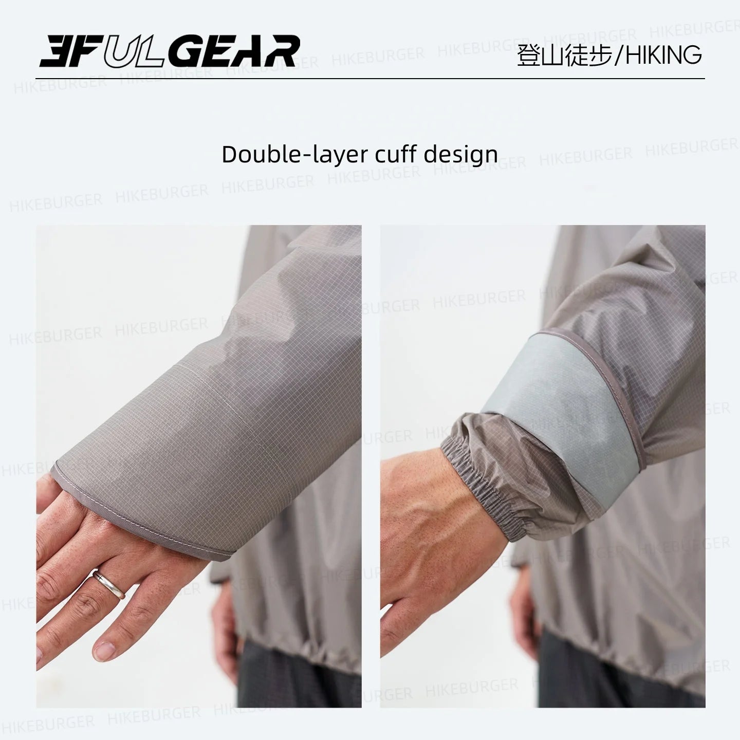 3F UL GEAR Qingsuo Rain Jacket Outdoor Ultralight Rain Zip Poncho Hiking Sleeve Rain Coats Waterproof Traveling Mountaineering