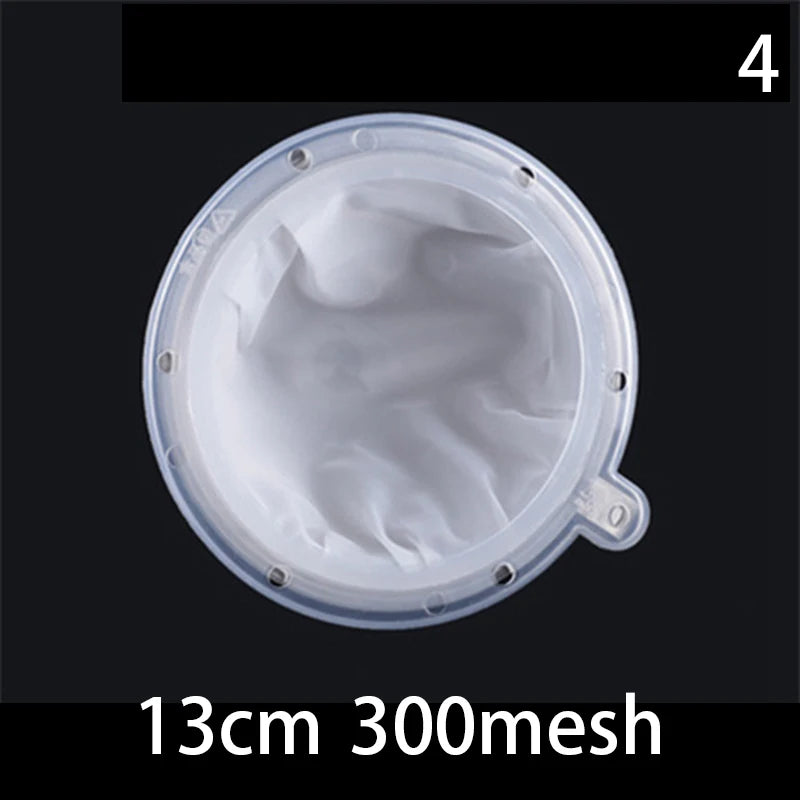 1pc 100/120/200/300/400/450 Mesh Nylon Filter Stainless Steel Funnel For Fruit Milk Traditional Chinese Medicine Oil White Wine