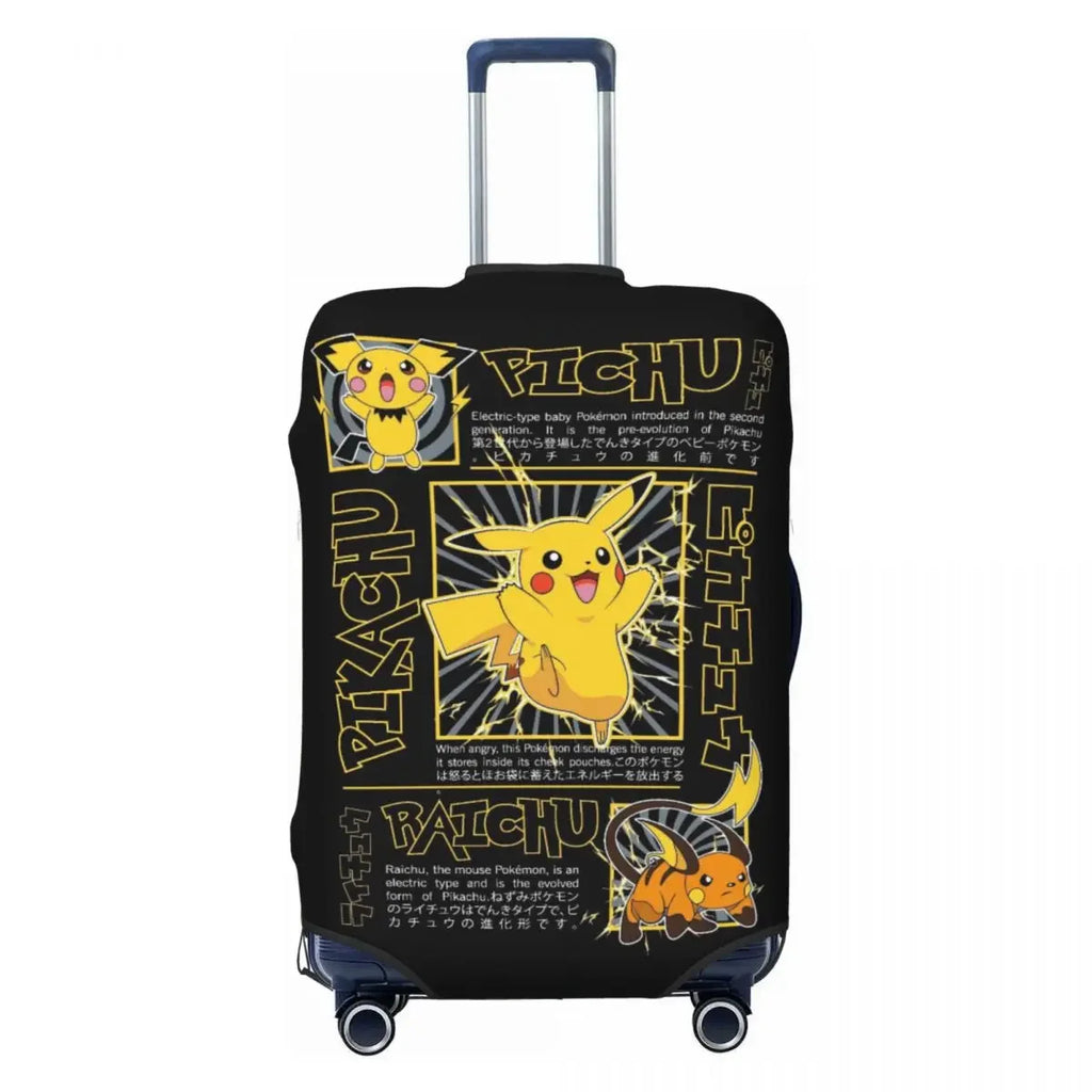 Luggage Cover P-Pikachizer Design Elastic Fabric 18-32 Inch Suitcases Anti-Scratch Dustproof Travel Protective Cover