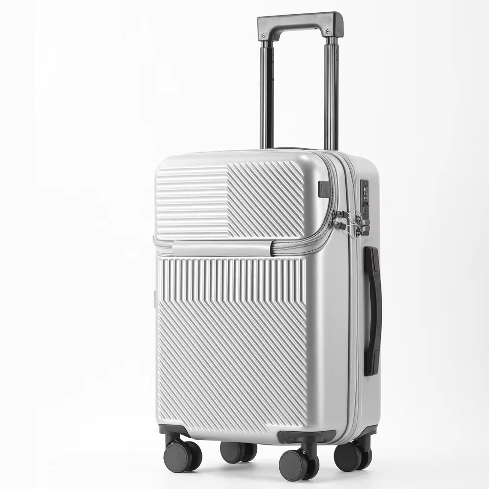 Bunnyfly Stylish Business Suitcase Luggage 20-inch Compact Lightweight Carry-on with Cup Holder for Travel
