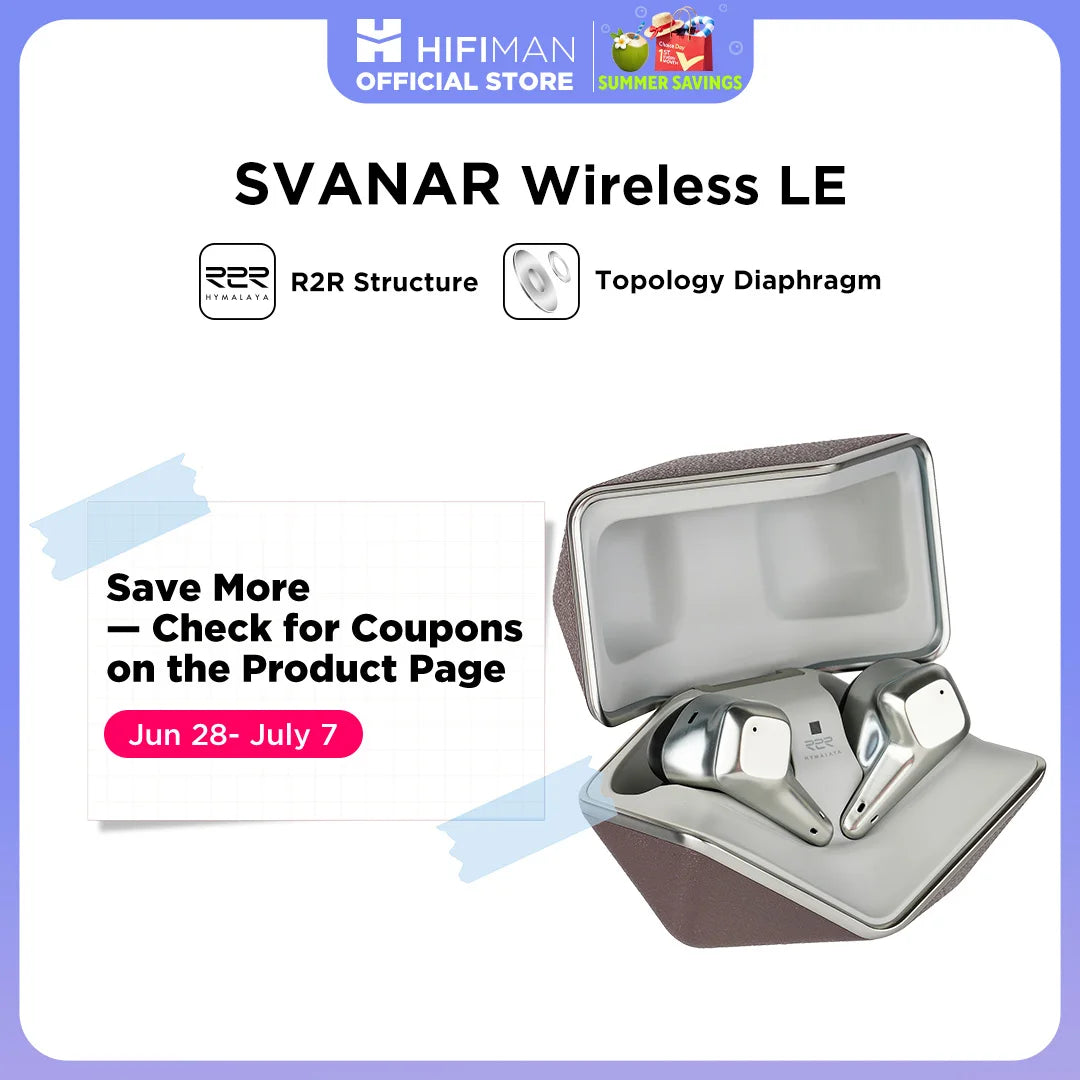 HIFIMAN SVANAR Wireless LE Noise Cancelling Bluetooth in-Ear Hi-Fi Earphones with Hymalaya DAC, Topology Diaphragm Driver, IPX5