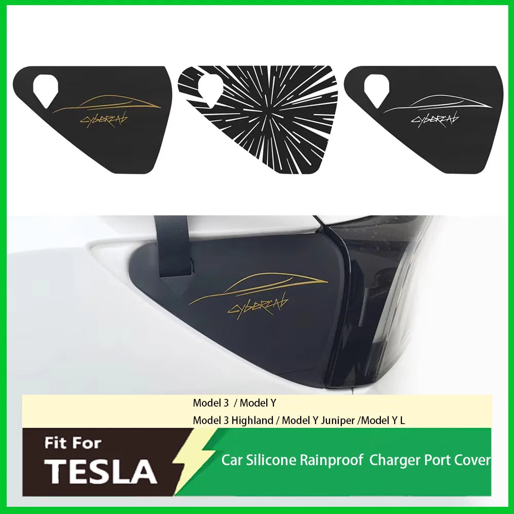 FIt For Tesla Model 3 Highland Model Y Charging Port Rainproof and Dustproof Silicone Protective Cover Automotive Parts