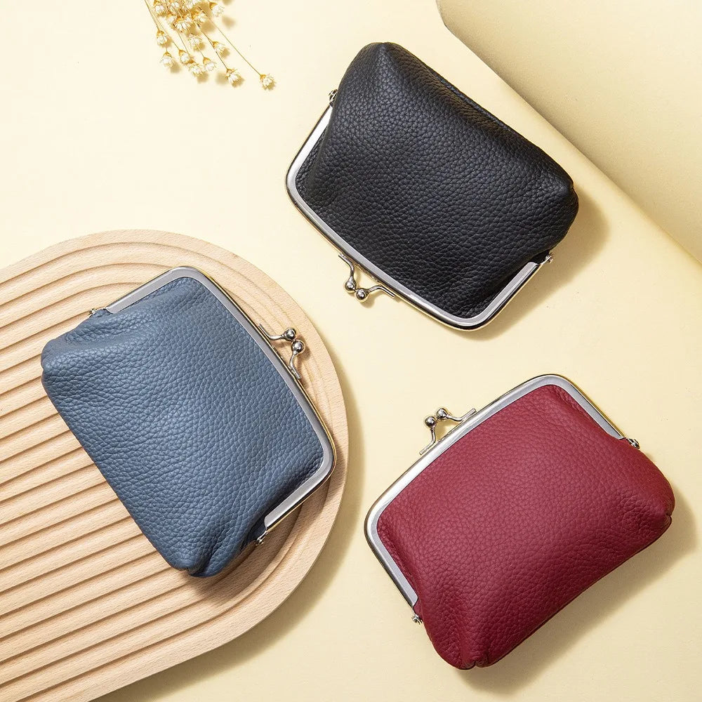 New women's coin purse, multi-layer card holder, girls' simple PU clasp wallet, portable lipstick coin purse, pocket bag