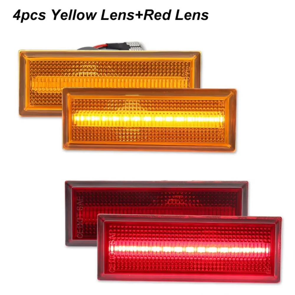 For Oldsmobile Cutlass 2 Door 1981-1988 Front / Rear Fender Side Marker Clearance Lights LED Turn Signal Lights Parking Lights