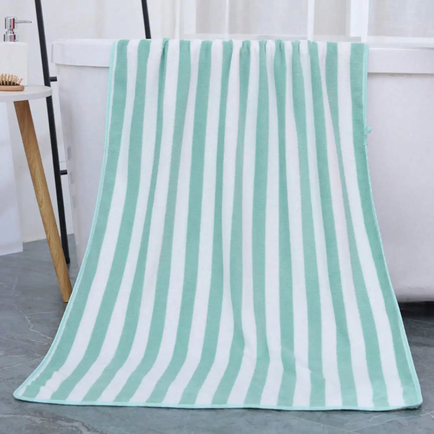 Towel Set 35*75cm+ 70*140cm Absorbent Striped Quick Drying Bath Towel Set Soft Faces Towel Fiber Bath Towel