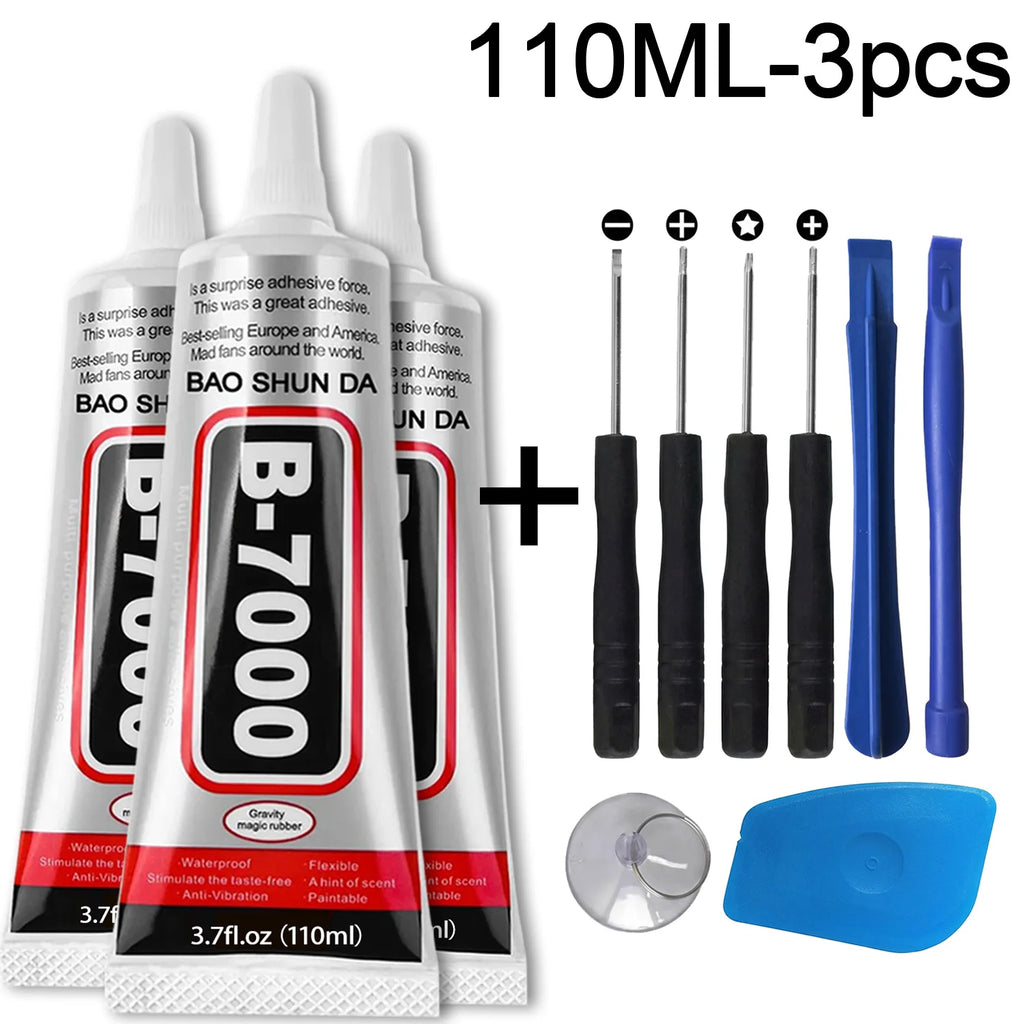 B7000 Transparent Universal mobile phones display Repair Tool Heavy Duty Black waterproof Adhesive T7000 Elastic glue T7000 for display Edge Repair of Tablets and Tablets
