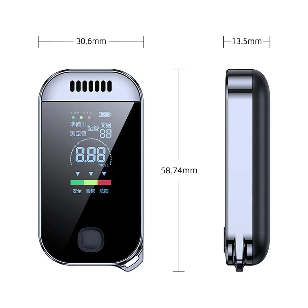 Non-Contact Alcohol Tester Breathalyzer USB Rechargeable with LED Digital Display Tester Portable Automobile Accessories