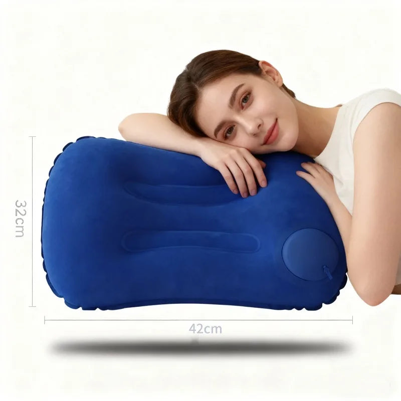 Ultra Soft Inflatable Travel Pillow Neck & Lumbar Support Lightweight Compact For Airplane Car Camping Pool Outdoor Trip