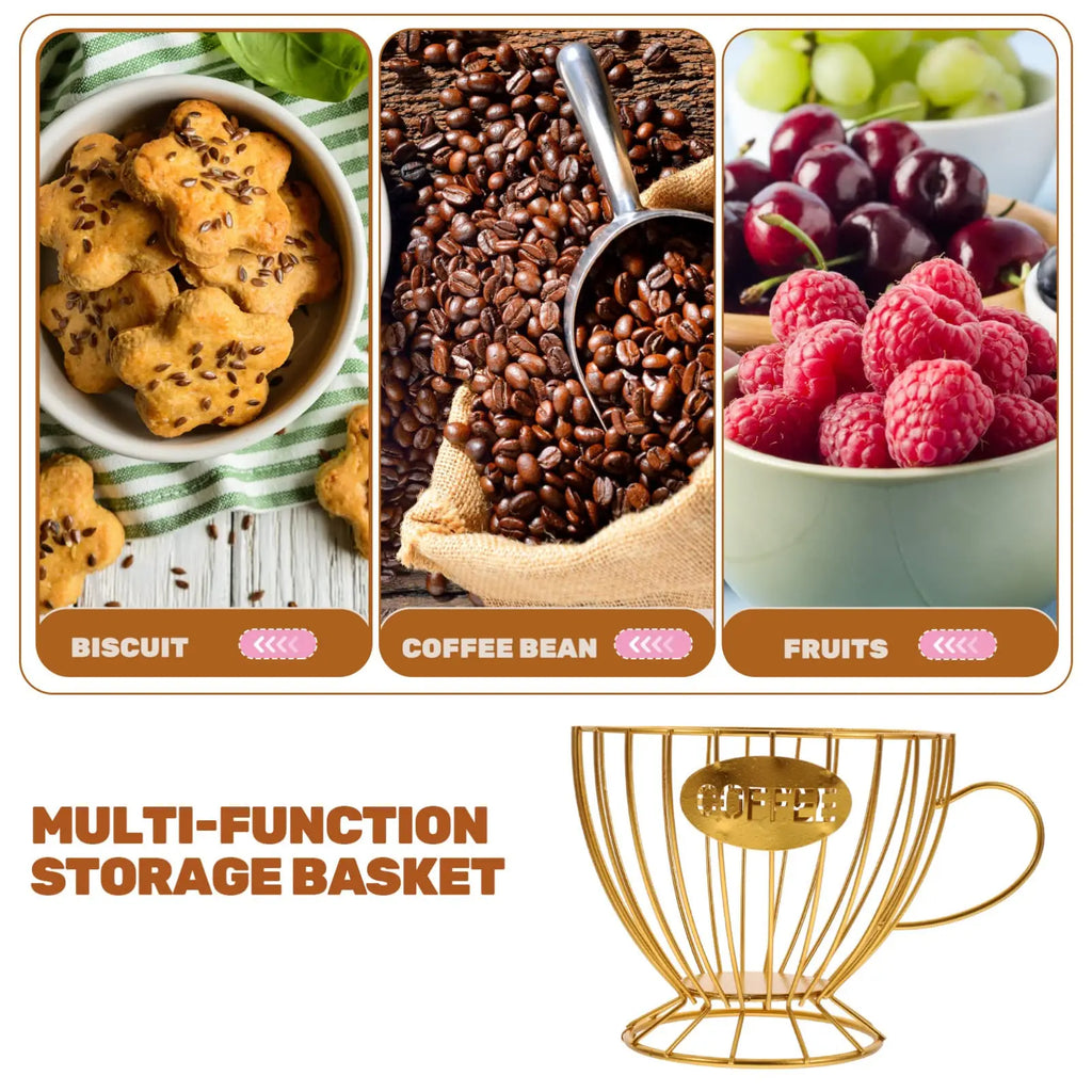 Metal Coffee Capsule Holder Large Capacity Cup Coffee Pod Organizer for Coffee Shop Bar Display Kitchen Storage Accessories