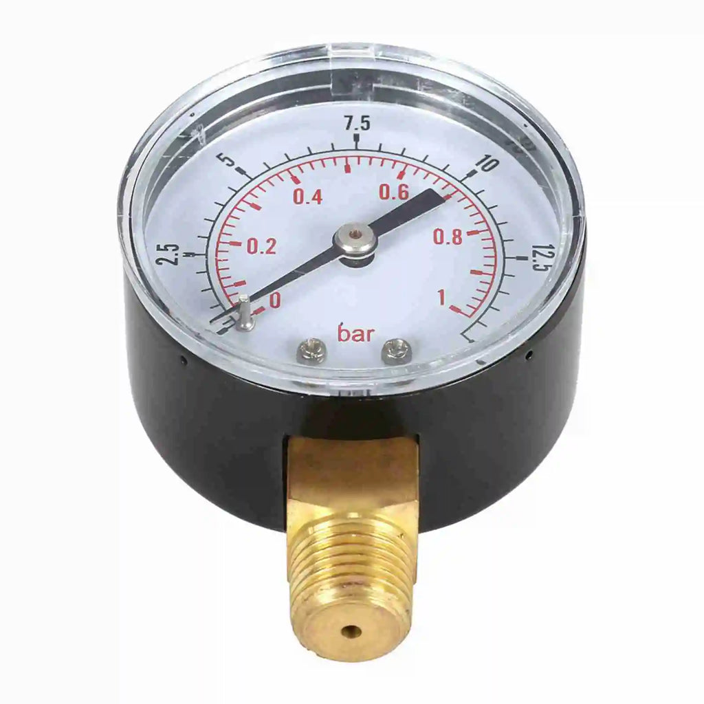 1/4" NPT Thread 50mm 0~60psi/0~15psi 0~4bar/0~1bar  Pool Filter Water Pressure Dial Hydraulic Pressure Gauge Meter Manometer