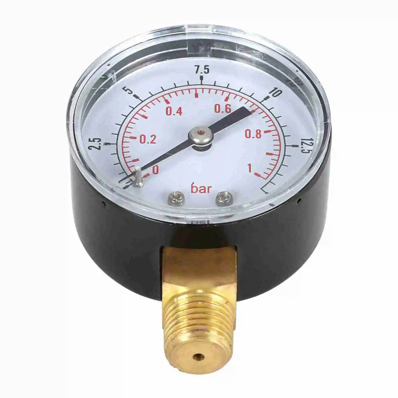 1/4" NPT Thread 50mm 0~60psi/0~15psi 0~4bar/0~1bar  Pool Filter Water Pressure Dial Hydraulic Pressure Gauge Meter Manometer