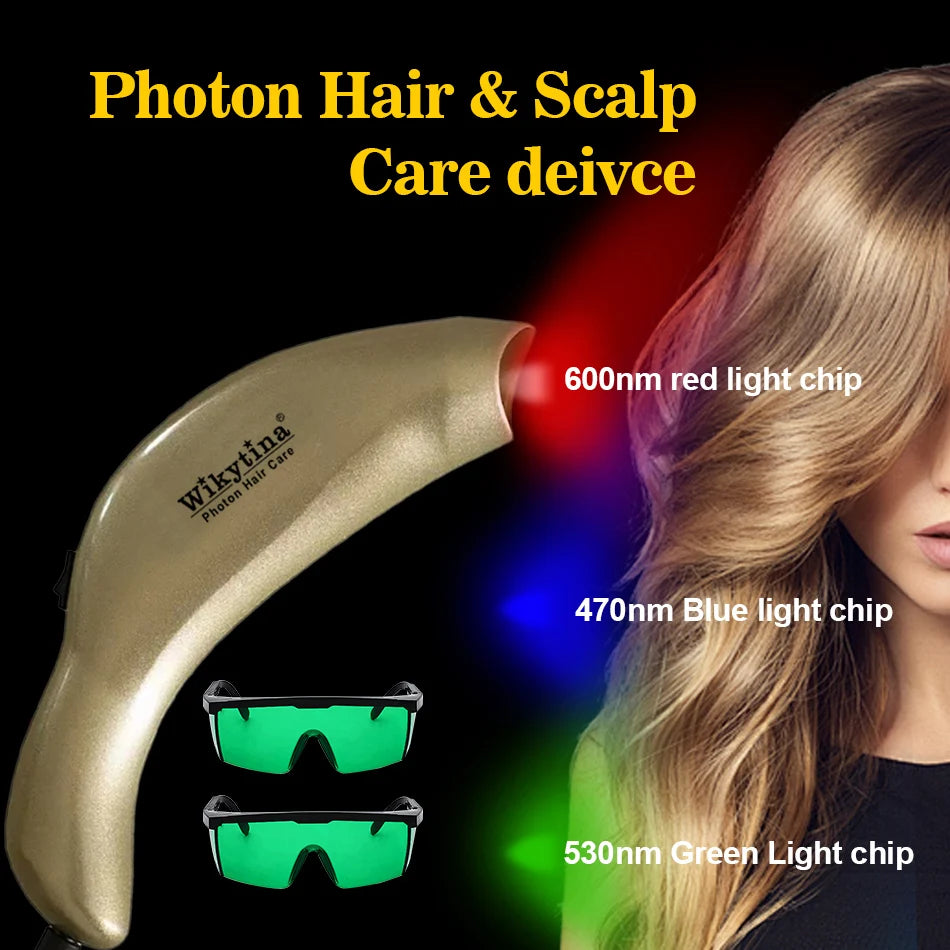 Wikytina Photon Hair Growth Home Device - Anti-Hair Loss Follicle Regeneration Red Light Therapy Hair Scalp Health