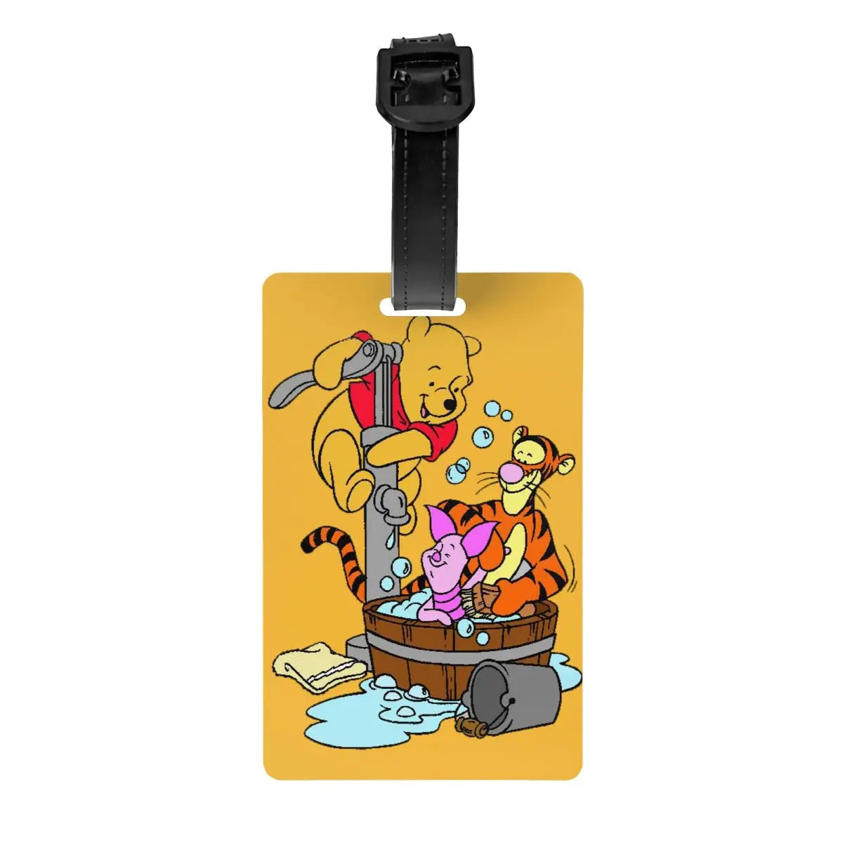 Custom My Friends Cartoon T-Tigger Pooh Luggage Tag Privacy Protection Baggage Tags Travel Bag Labels Suitcase