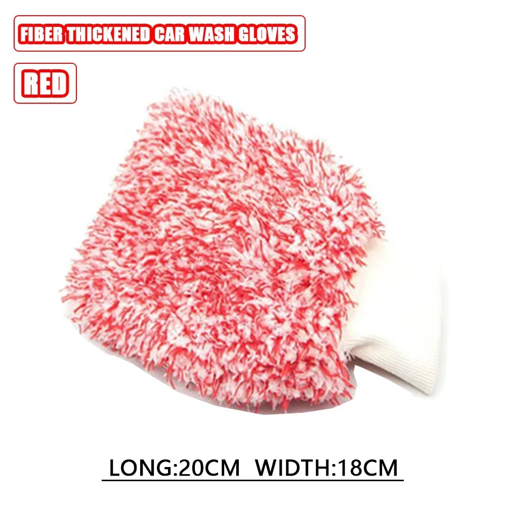 Car Wash Brush Microfiber Wheel Brush Cleaning Gloves Non-Slip Handle Plush Rims Spokes Wheel Washing Brushes Car Accessories