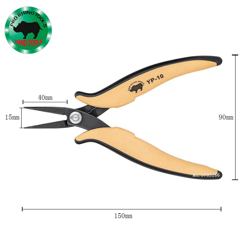Japan's RHINO YP-10 Needle-Nose Pliers 6 Inch Hand-Beaded Jewelry With Toothed Fine Needle Mouth Precision Pliers