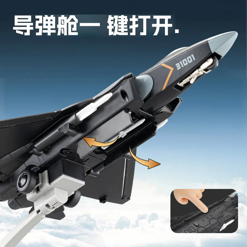 Alloy J-31 Stealth Fighter Bomber Aircraft Model Multi-Purpose Creative Military Aviation Model Building Gifts For Boy Pull-Back