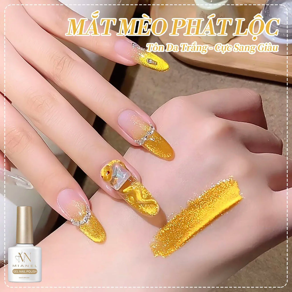 MIANEL 10ML Specially Blended Golden Osmanthus Cat Eye Nail Polish Gel 2026 New Style Versatile Cat Eye Nail Polish Nail Art Set