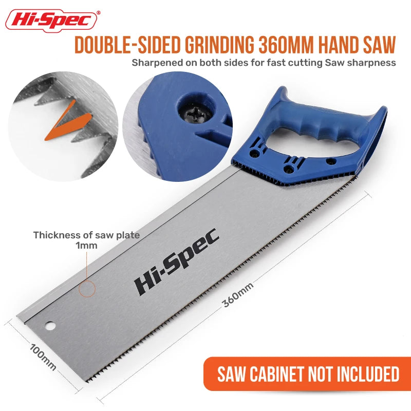 Hi-Spec 360mm 14" 65MM Pruning Saw Steel Blade Folding Hand Saw Collapsible Sharp For Woodwork/ DIY / Household Cutting Tools
