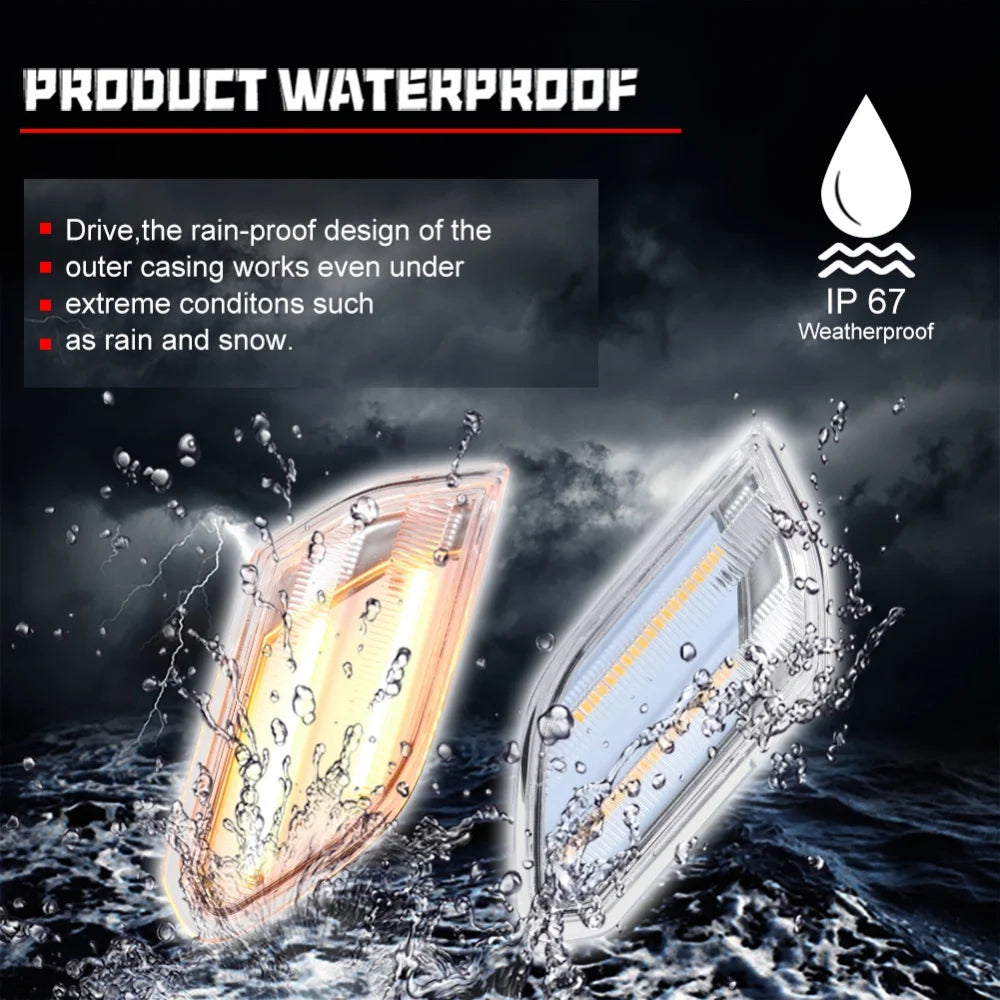 White / Amber LED Front Side Marker Lights For Jeep Wrangler JL 2018-up & Gladiator JT 2020-up Driving Light Turn Signal Light