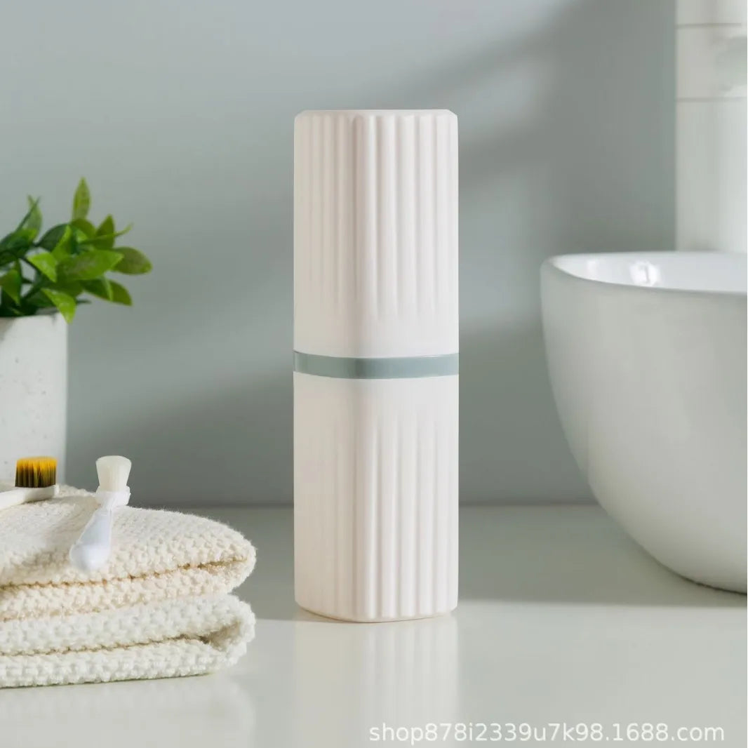 Travel toothbrush storage box, portable washbasin, toothbrush holder, toothpaste container, travel mouthwash cup set