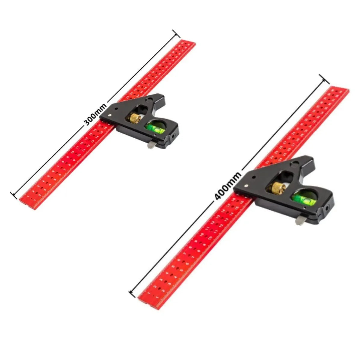 300/400mm Aluminum Alloy Multi-Functional Angle Ruler W/ Level Bubble, Ergonomic Handle for Accurate Carpentry Home Improvement