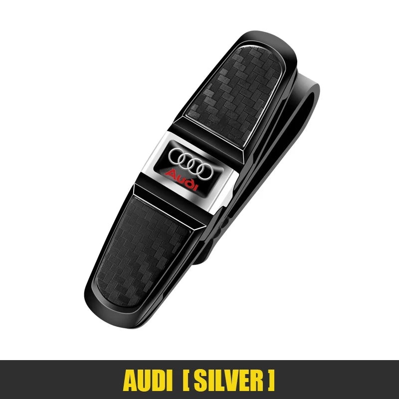 Car Sun Visor Clip 360 Rotation Sunglasses Ticket Card Clamp For Audi A4 A3 A6 TT S4 S5 S6 A1 A2 A5 A7 A8 Q1 Q2 Q3 Q4 Q5 Q6 Q7 Q