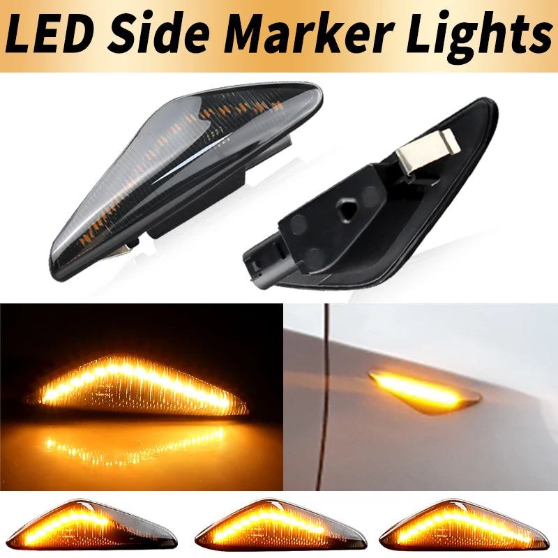 2PCS Canbus For BMW X3 F25 2007-2019 X5 E70 2007-2013 X6 E71 E72 2007-2014 LED Turn Signal Side Marker Lights Car Accessories