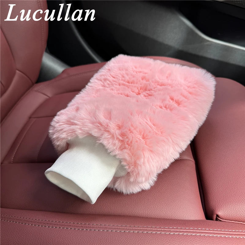 Lucullan Pink Synthetic Wool Wash Mitt Soft and Scratch-Free For Washing and Polishing