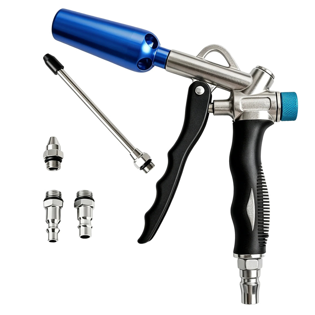 3-IN-1 Adjustable Air Blow Gun High Flow Pneumatic Dust Gun with 1/4" Air Inlet for Industrial Cleaning/Workshop Pneumatic Tool