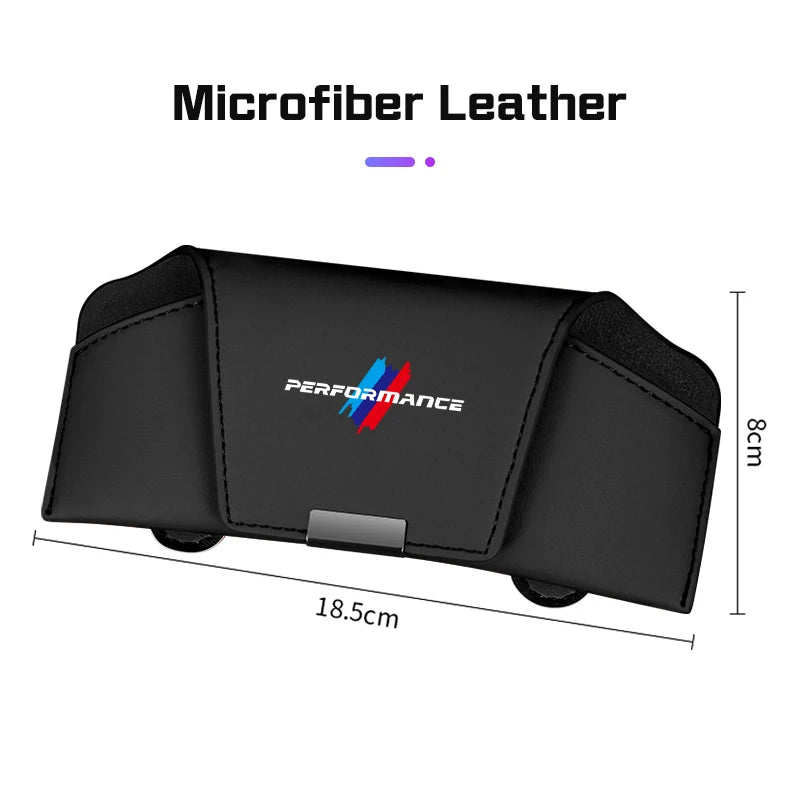 Magnetic Leather Car Visor Glasses Box Portable for BMW X1 X3 X5 X6 X7 1 3 5 6 7 Series G20 G30 G11 F15 F16 i7 Sunglasses Holder