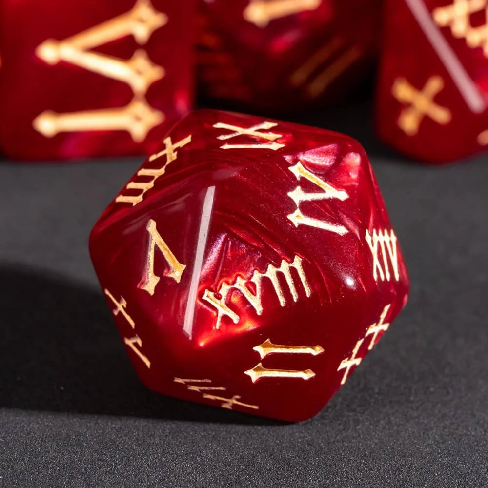 New Roman Font D&D Dices 16mm Pearl Texture D4 D6 D8 D10 D% D12 D20 Polyhedral Dice Set for Tabletop Role Playing Board Games