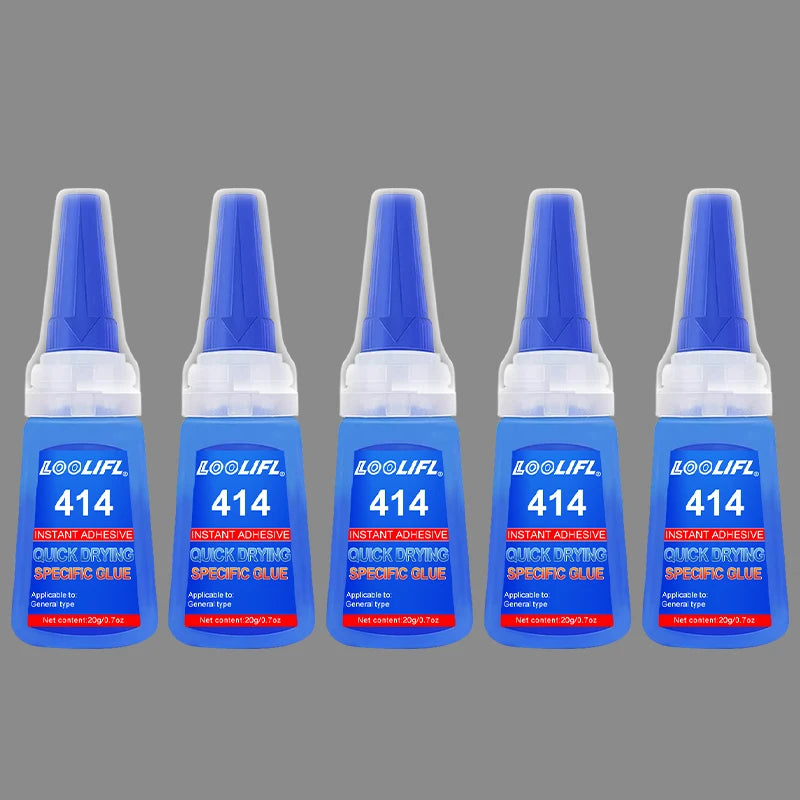 LOOLIFL 1-3pcs 414 Super Glue Instant Quick-drying Cyanoacrylate Adhesive Leather Rubber Wood Metal Strong Bond Liquid Glue Tool