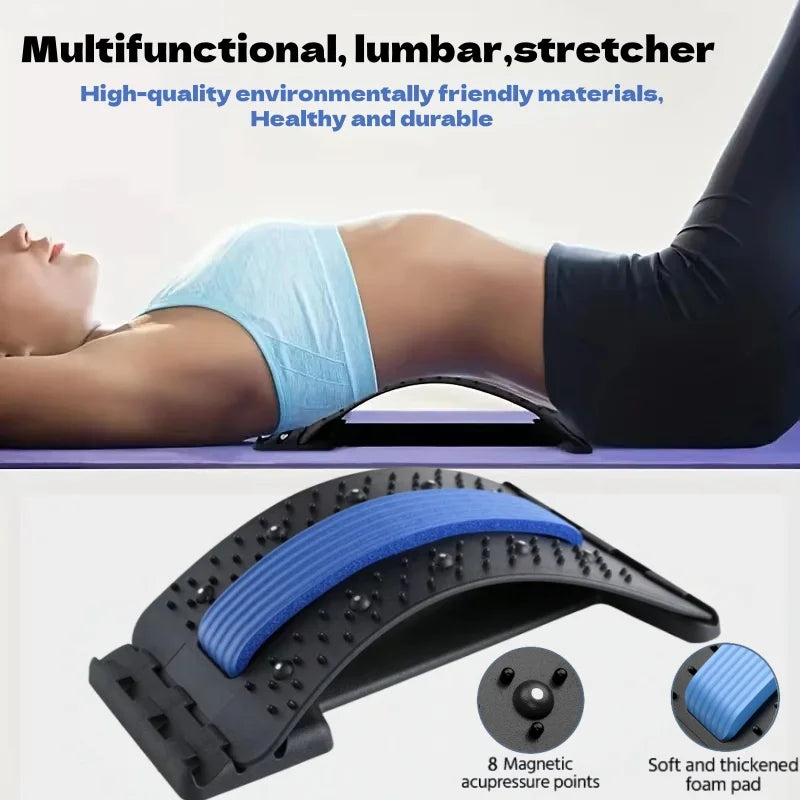 Waist Muscle Soothing Stretching Device Spine Stretching Massage Pad Lower Waist Support Lumbar Stretcher Back Soreness Relief