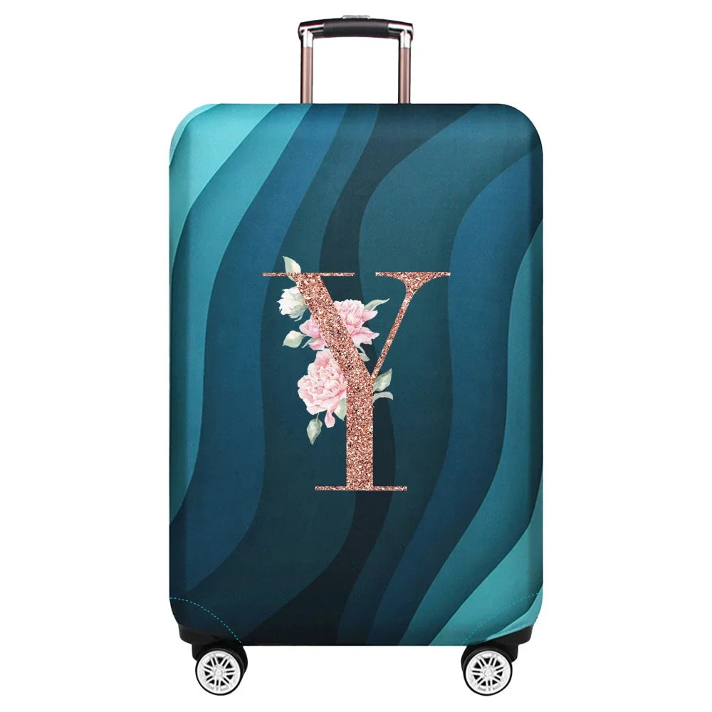 Luggage Covers 18-32inch Protector Travel Luggage Suitcase Protective Cover Stretch Dust Covers Print Rose Gold Letter Series