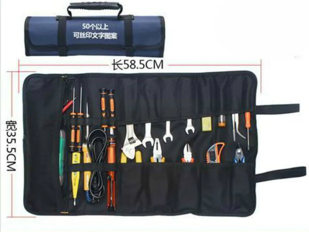 1PC Multi Pocket Oxford Cloth Car Repair Kit Bag Screwdriver Plier Wrench Roll Repairing Tool Storage Bags High Quality WF