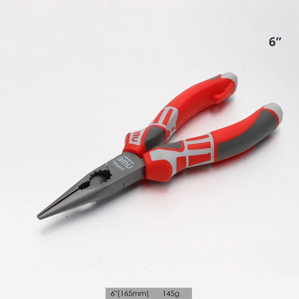 6-8 Inch Cr-V Steel Wire Pliers Wire Cutter Sharp Nose Pliers Diagonal Nose Pliers Industrial Grade Hand Tools for Electricians