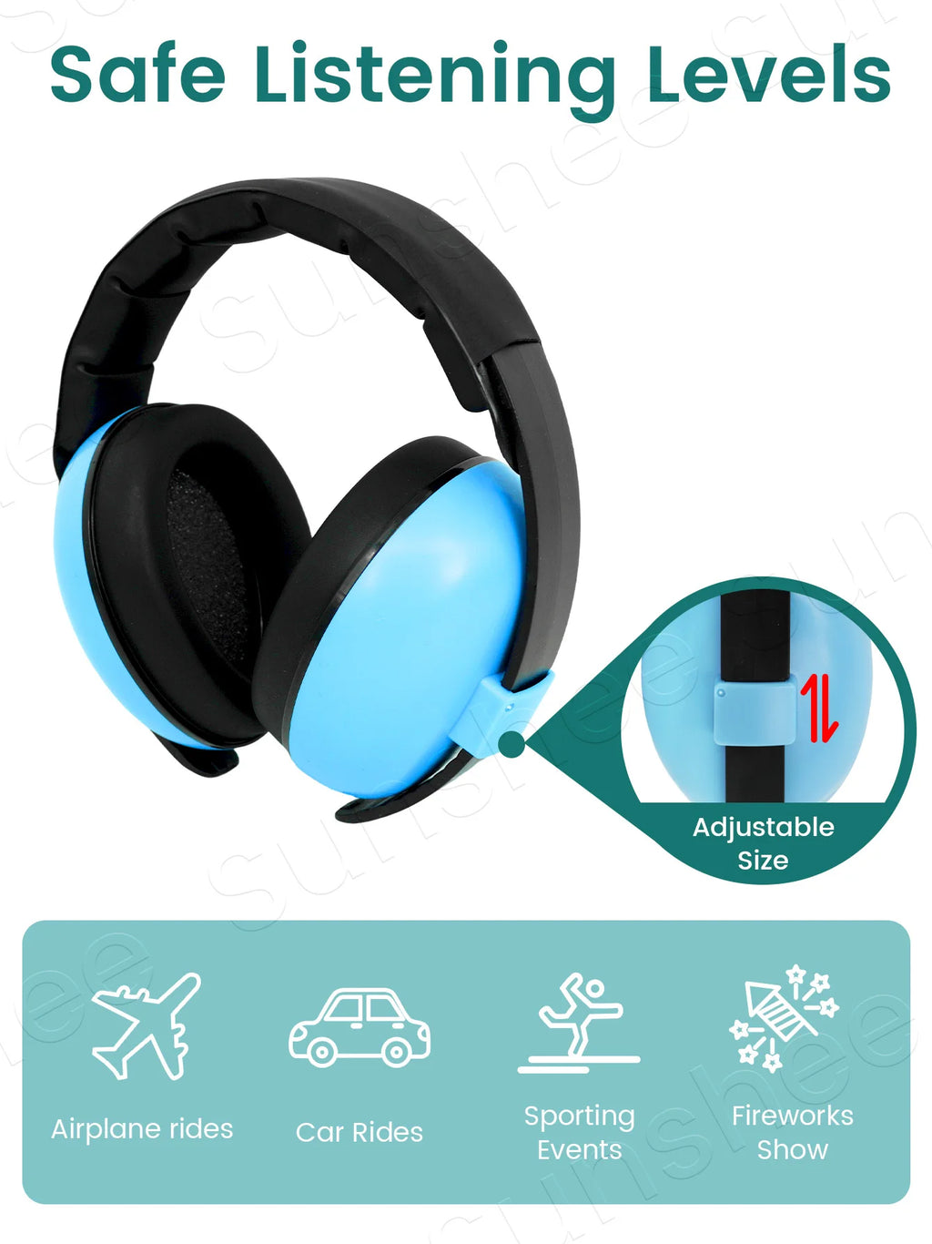 Baby Ear Muffs for Infants with Elastic Headband, Baby Earmuffs Ideal for Flights, Baby Ear Noise Reduction Earmuffs