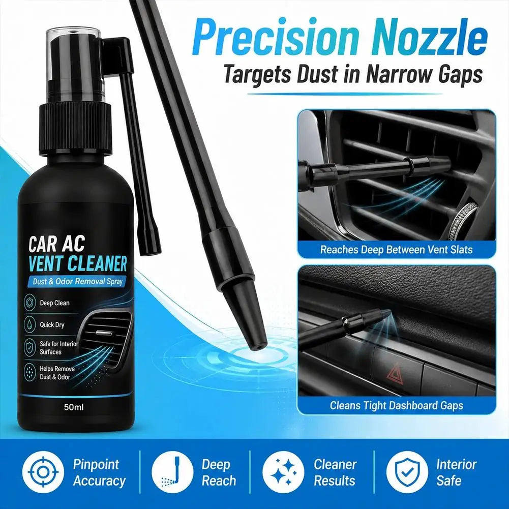 Auto Air Vent Cleaning Spray With Long Reach Nozzle Deep Remove Dust Bad Smell Fast Drying Dashboard Gap Cleaner