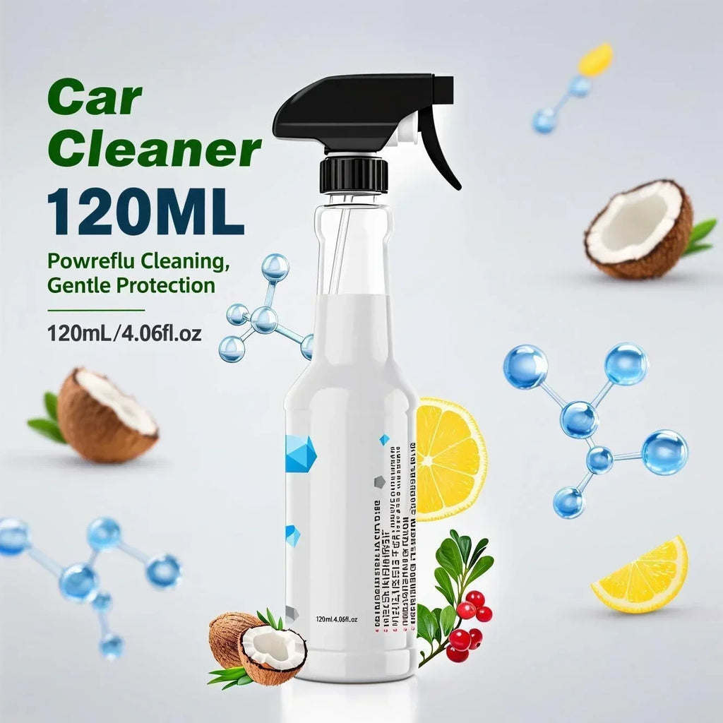 Waterless All-in-One Car Care Spray 120ml - Cleans & Protects Body, Tires, Glass & Interior with Shine & Non-Stick Finish.