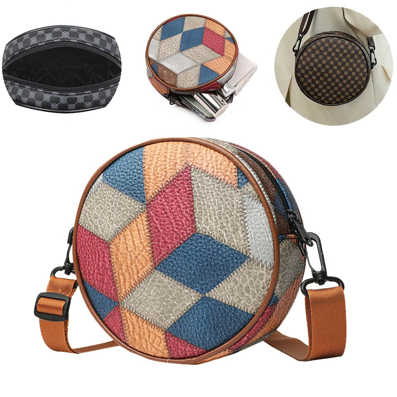 Neutral style round-shaped bag for men and women. Women's shoe bag with a single pocket. Suitable for travel.