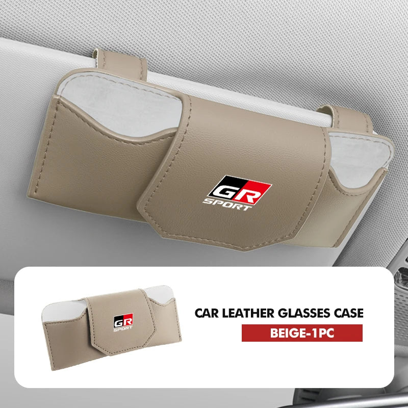 Car Glasses Holder Sun Visor Sunglasses Clip Card Accessories For Toyota C-HR CHR Logo 2016 2017 2018 2019 2021 2022 Fortuner