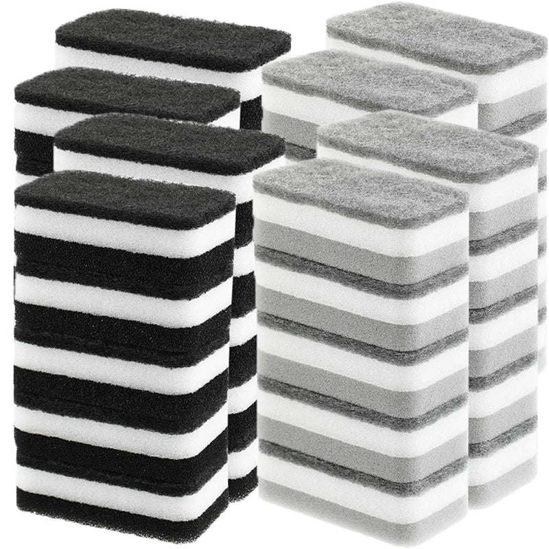 10/20/50Pcs 3-Layer Car Wash Sponges with Dual-Sided Design Soft Microfiber Auto Detail Cleaning Sponge Pad Absorbent Scrub Tool