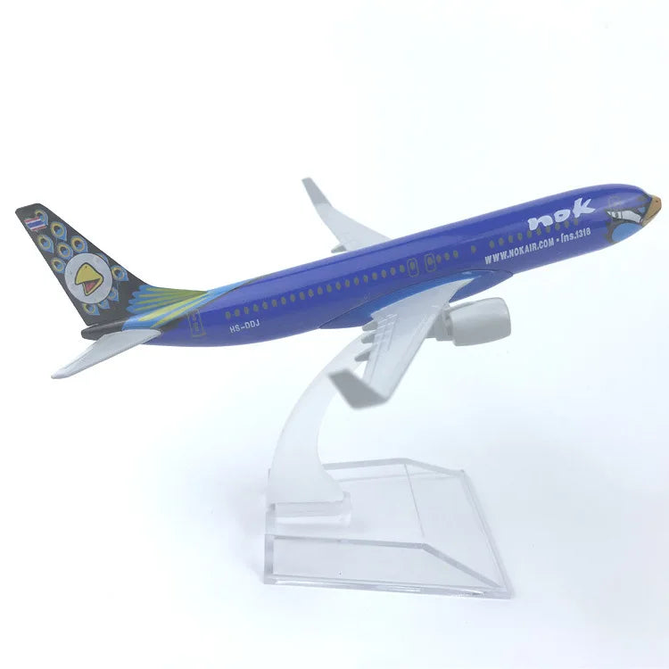 6Inch 16CM Aircraft Model B737 Thailand Nok Air Toy Plane Alloy Metal Diecast Airplane With Base Collection Display Gifts