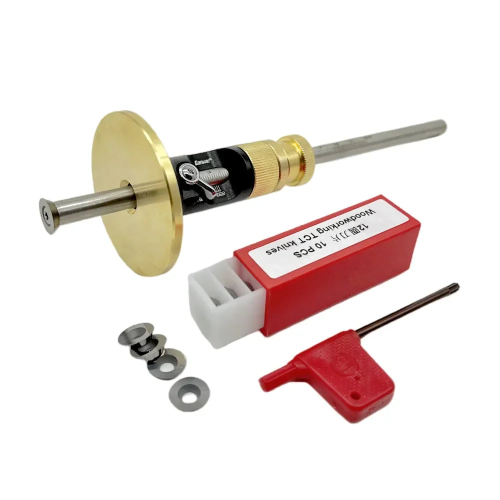 Wheel Marking Gauge Woodworking Scriber Kit with 10 Replacement Cutters Solid Metal Bar Wood Scribe Tool for Carpenter