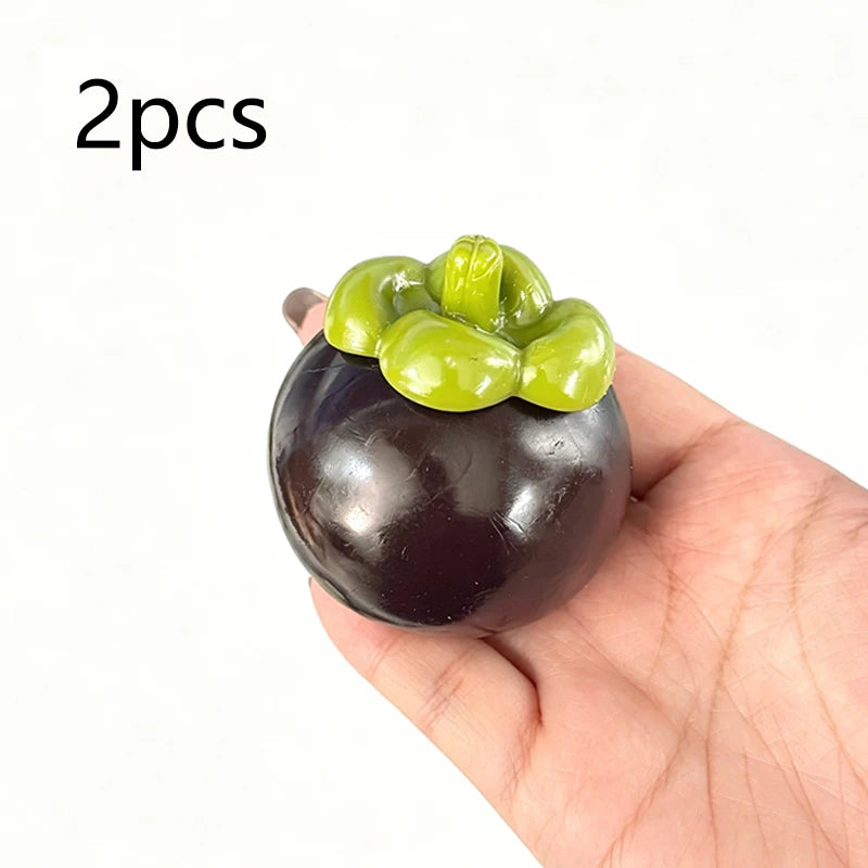 Mangosteen Crunchy Moldable Stress Ball Squeeze Toy Crispy Squishy Fidget Toy Round Blocks Filled Decompression Sensory Toy Gift