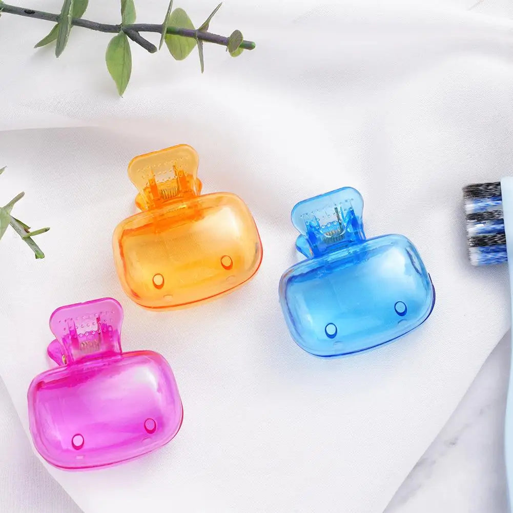 1pc Toothbrush Head Covers - Travel Protector Cap Case, Color Combo Clip for Household & Camping, Durable Plastic Portable